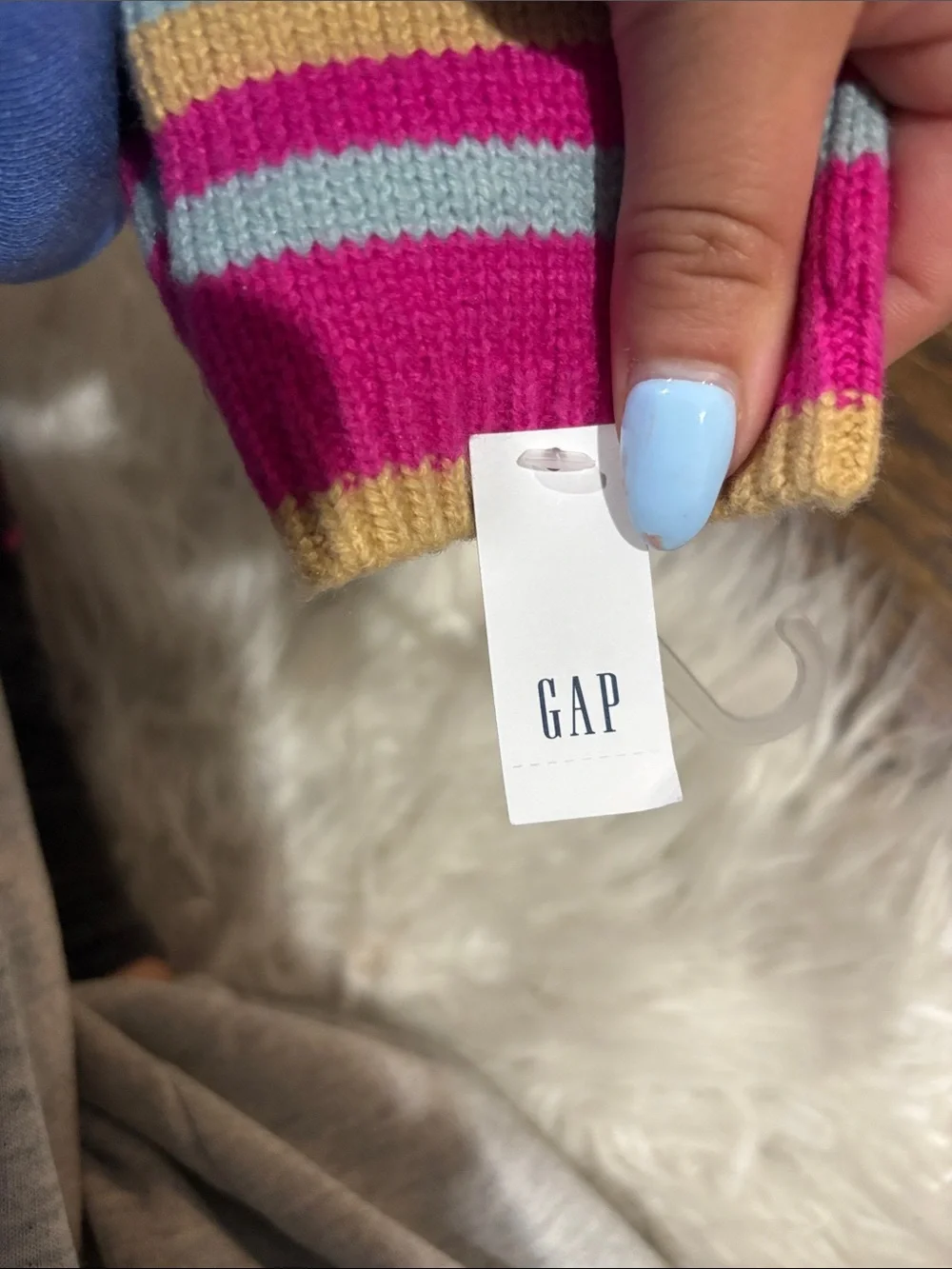 Colorful Striped Knit Gloves - Multicolor